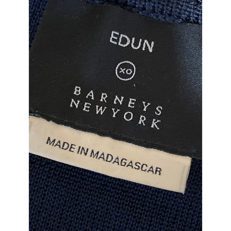 Barneys New York Navy Blue Crewneck Long Sleeve Knit Sweatshirt Sweater Top Sz S