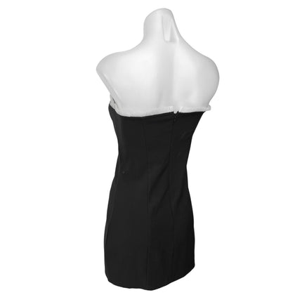 Edikted Marcy Black Sleeveless Ruffle Cami Camisole Mini Bandeau Tank Dress M