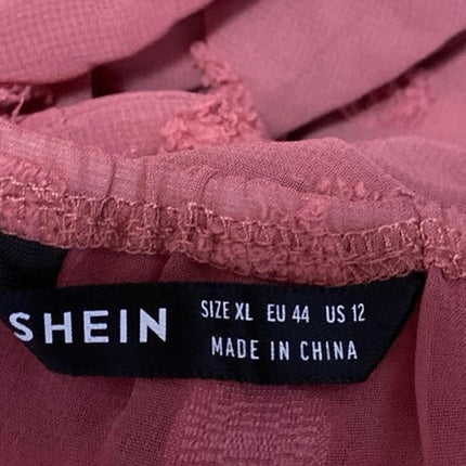 Shein Pink Sleeveless Ruched Embellished Cami Camisole Tank Babydoll Crop Top 12