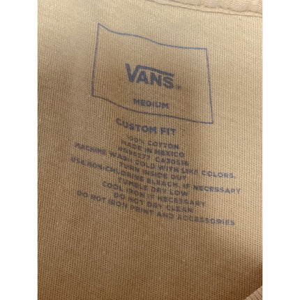 Vans Men's Yellow Logo Short Sleeve Crew Neck Custom Fit T Shirt Tee Top Size M
