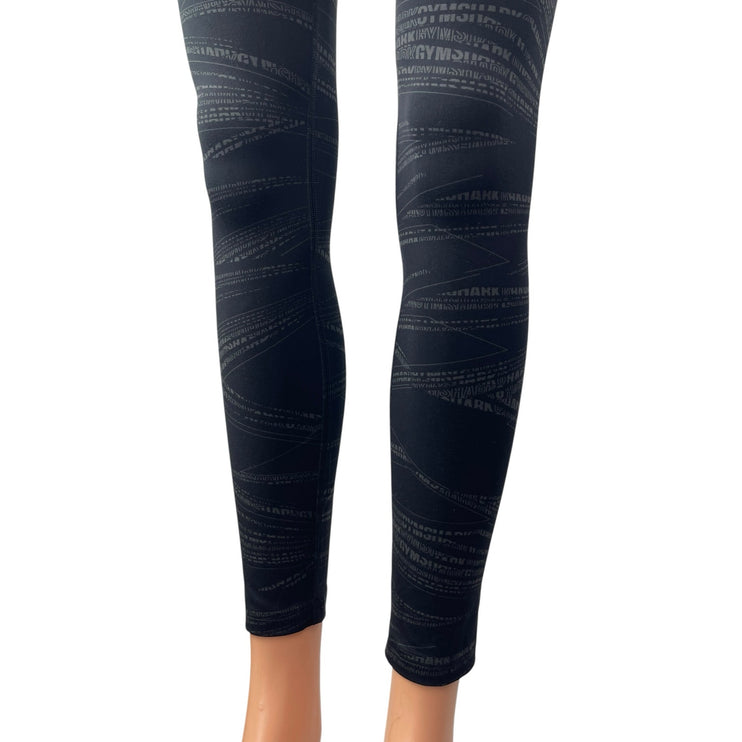 Gymshark Zone Graphic Women's Black High Rise Athletic Crop Leggings Pants Sz M