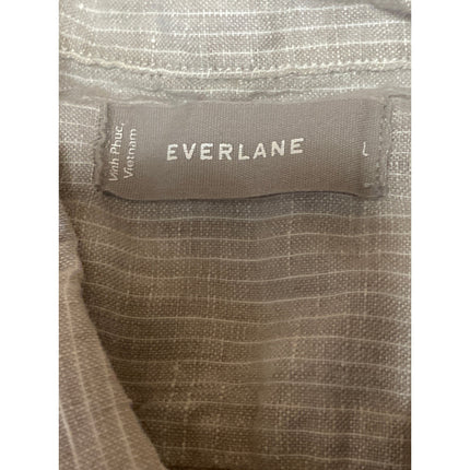 Everlane Men's Gray Pinstripe Short Sleeve Pocket Button Down Shirt Top Size L