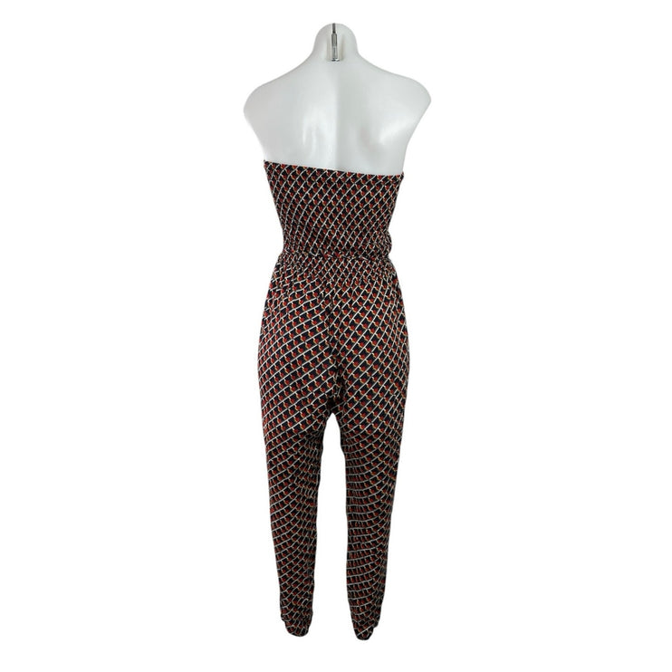 Sans Sauci Multicolor Geometric Strapless Tube Tie Boho Bandeau Jumpsuit Size M