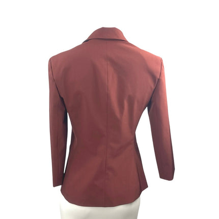 The Row Women's Red Collared Long Sleeve Single Breasted Blazer Coat Jacket Sz 0