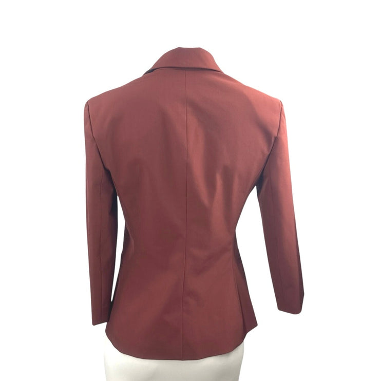 The Row Women's Red Collared Long Sleeve Single Breasted Blazer Coat Jacket Sz 0