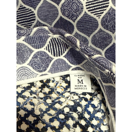 Robert Graham Bramston Geometric Men's Blue Short Sleeve Button Down Shirt Top M