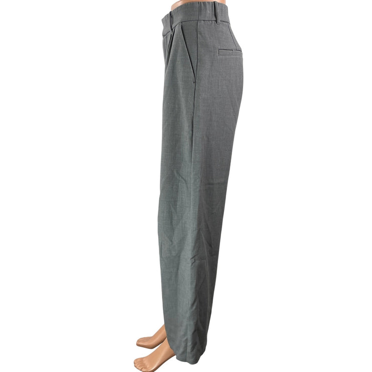 Abercrombie & Fitch Womens Gray High Rise Pleated Wide Leg Trouser Dress Pants S