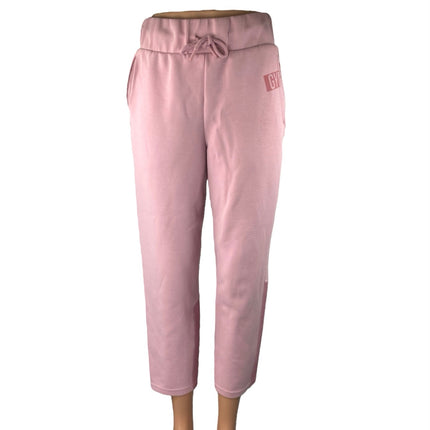 Gymshark Pink Colorblock Logo High Waisted Straight Cropped Sweatpants Size S