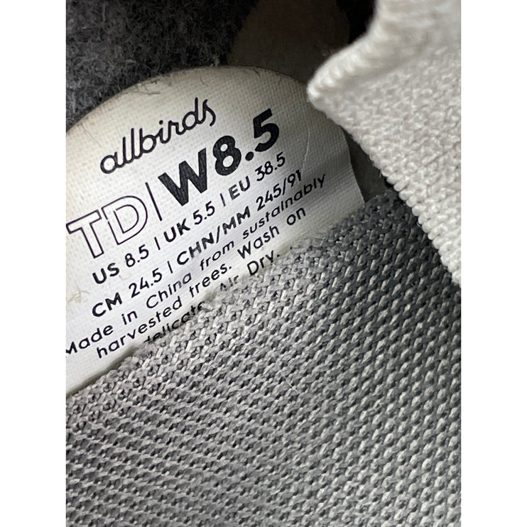 Allbirds Tree Dasher Women's White Gray Lace Up Low Athletic Running Shoes 8.5