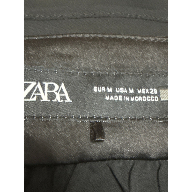 Zara Women's Black Sheer Mesh Sleeveless V Neck Crop Camisole Tank Blouse Top M