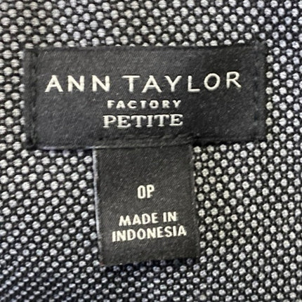 Ann Taylor Women's Gray Button Down Blazer & Trousers Pants 2Pc Suit Set Sz 0/2