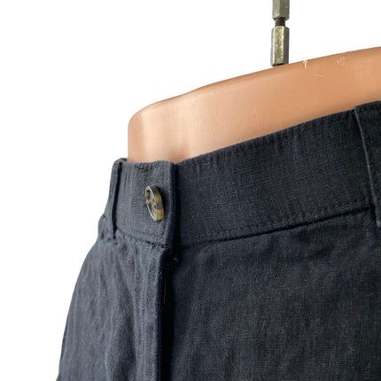 J.Crew 100% Linen Women's Black Mid Rise Wide Leg Casual Lounge Summer Shorts XS