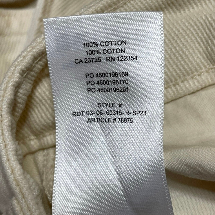 Aritzia TNA Greenwhich Cream Twill Straight High Rise Carpenter Trousers Pants 0
