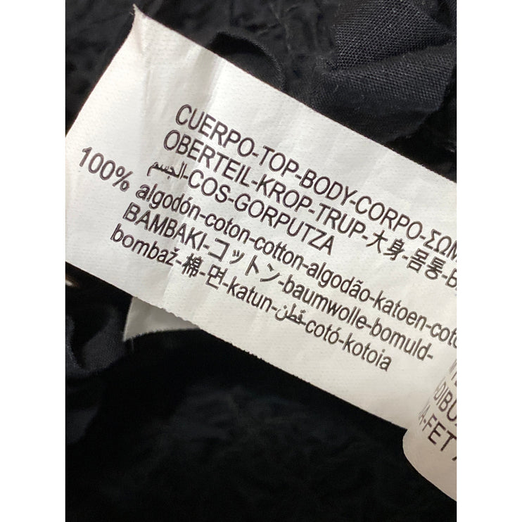 Zara Women's Black Ruffles Smocked Strappy Bustier Corset Crop Cami Tank Top L