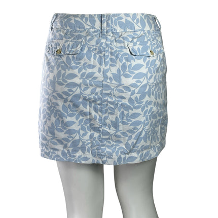 St. John's Bay Womens Blue White Floral Mid Rise MiniSkirt Shorts Skort Size 16