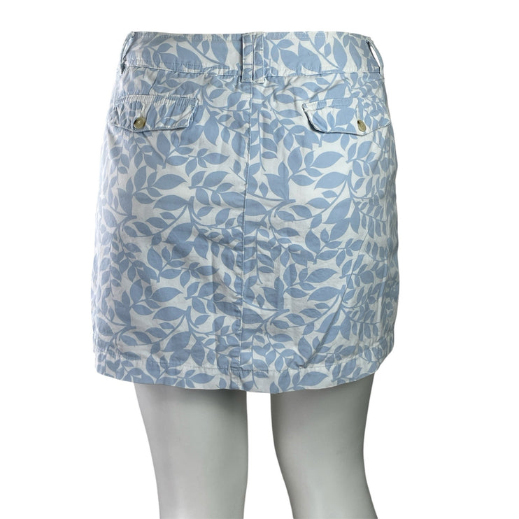 St. John's Bay Womens Blue White Floral Mid Rise MiniSkirt Shorts Skort Size 16