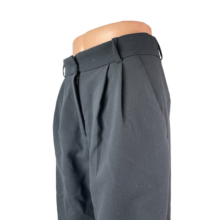 Abercrombie & Fitch Black High Rise Pleated Straight Trousers Dress Pants Size 4