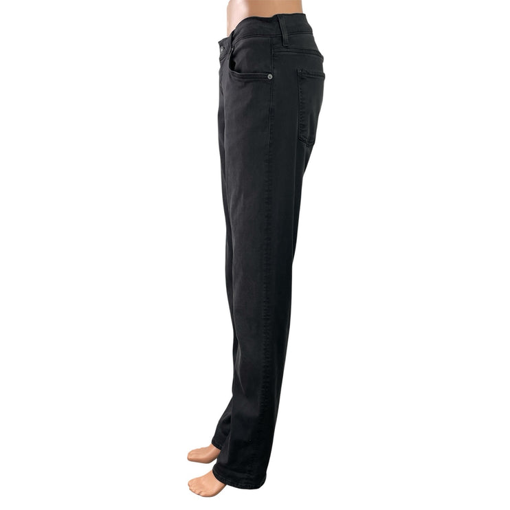 7 For All Mankind Women's Black High Waisted Straight Leg Denim Jeans Size 30