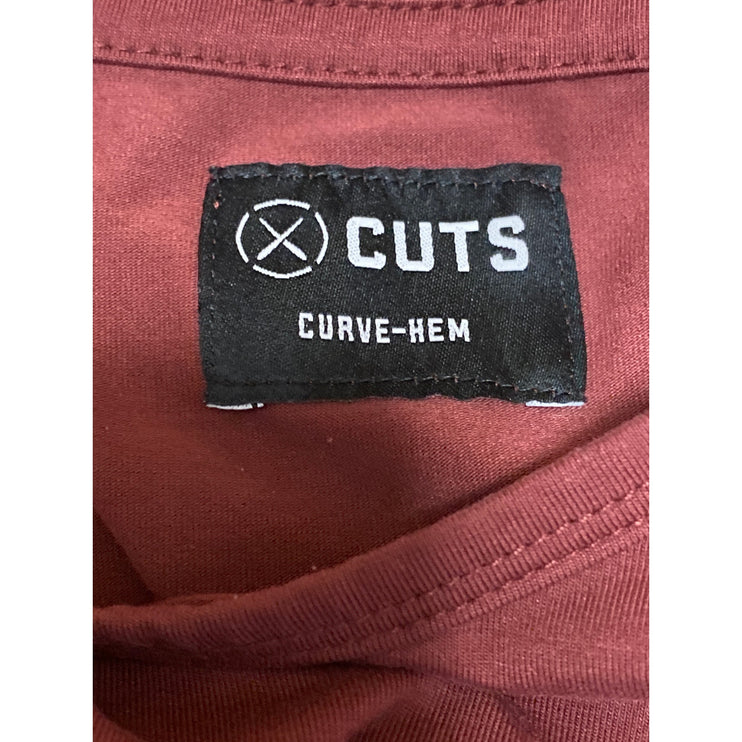 Cuts Men's Red Crew Neck Short Sleeve Casual Basic Plain T Shirt Tee Top Size M