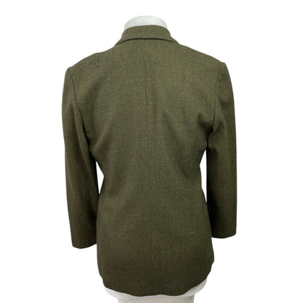 Amanda Smith 100% Wool Green Long Sleeve Single Breasted Blazer Coat Jacket 12