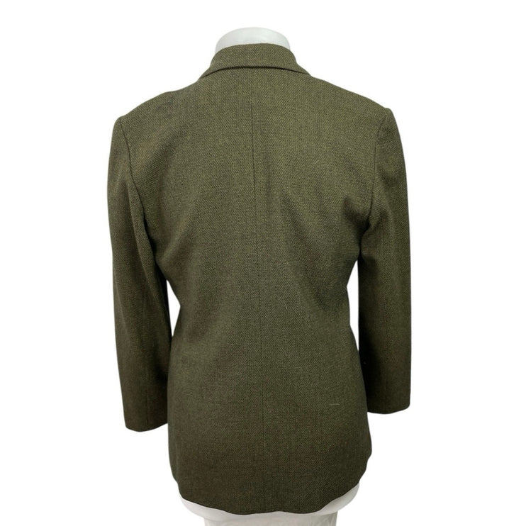 Amanda Smith 100% Wool Green Long Sleeve Single Breasted Blazer Coat Jacket 12