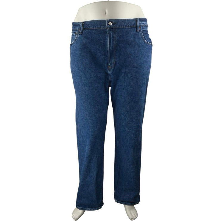 Abercrombie & Fitch The 90s Relaxed Women Blue High Rise Straight Denim Jeans 35