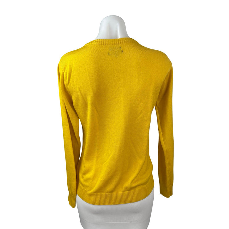Park Avenue Women's Yellow Cashmere-Like Long Sleeve Knit Sweater Top Size 12