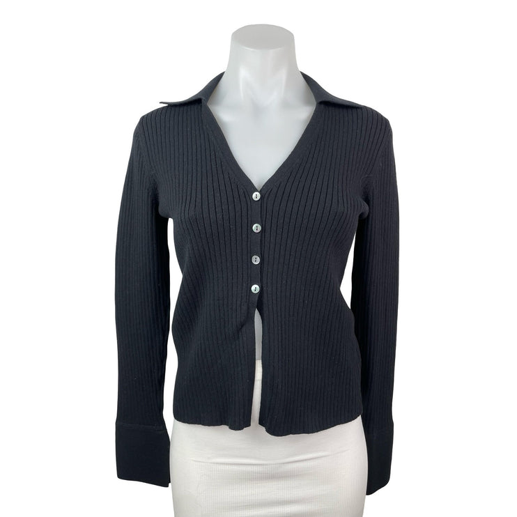 Reformation Valentina Ribbed Knit Long Sleeve Button Up Cardigan Sweater Top S