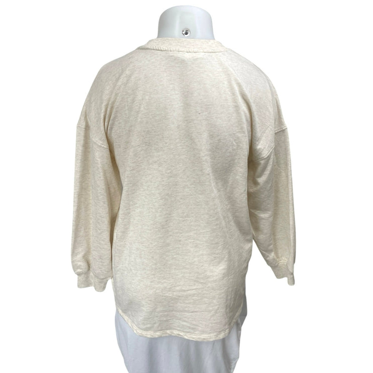 H&M Women's Cream Mickey Mouse Disney Long Sleeve Sweater Sweatshirt Top Size L