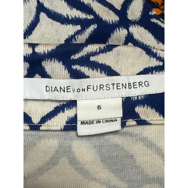 Diane von Furstenberg 100% Silk New Julian Two Desert Band Mini Wrap Dress Sz 6