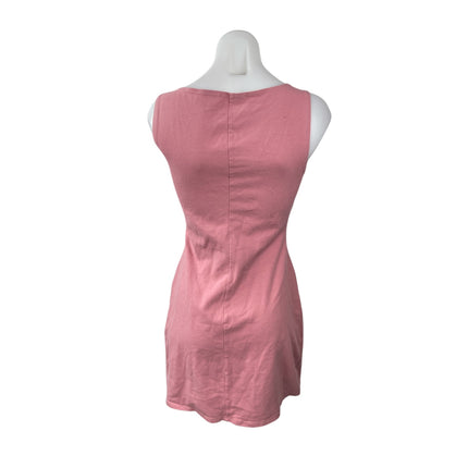 Reformation Pink Sleeveless Boat Neck Stretch Casual Flare A Line Mini Dress S