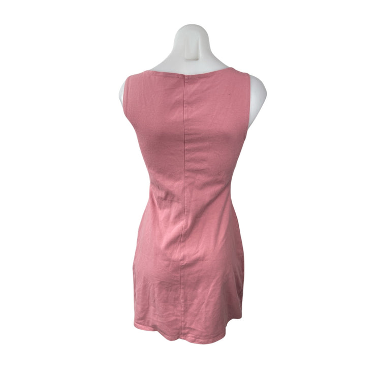 Reformation Pink Sleeveless Boat Neck Stretch Casual Flare A Line Mini Dress S