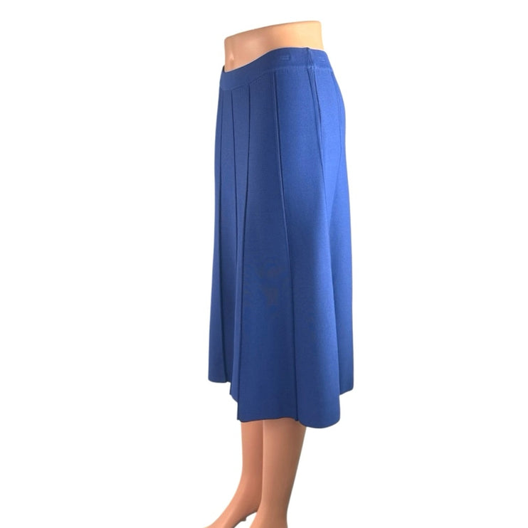 Romeo & Juliet Couture Women's Blue Knit High Rise Midi Flare A-Line Skirt Sz S