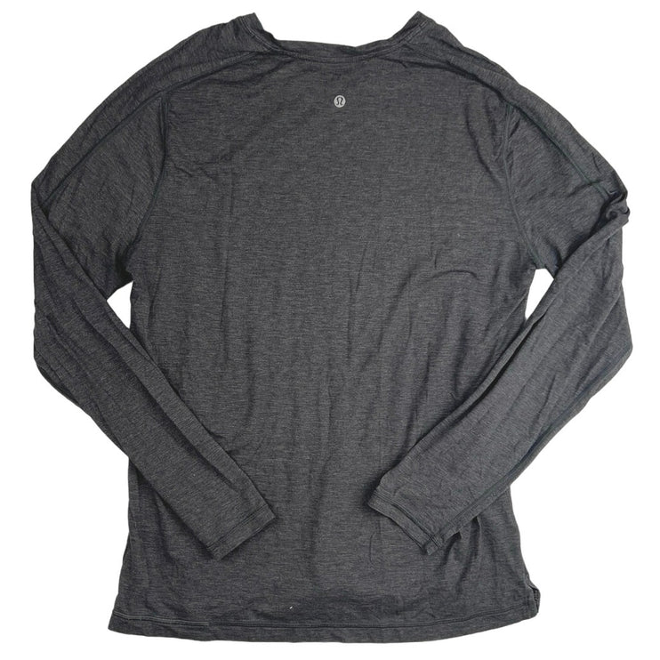 Lululemon Men's Dark Gray Crew Neck Workout Running Athletic Long Sleeve Top L