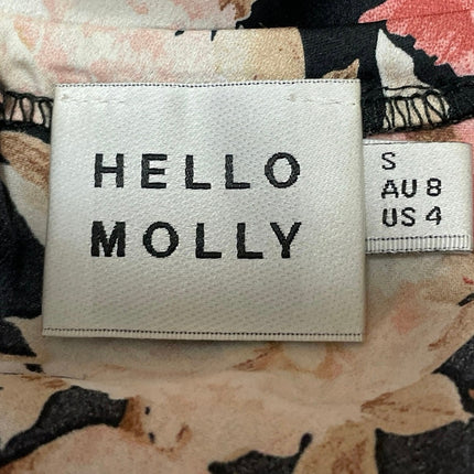 Hello Molly Black Pink Floral Sleeveless Cami Camisole Maxi Summer Dress Size 4