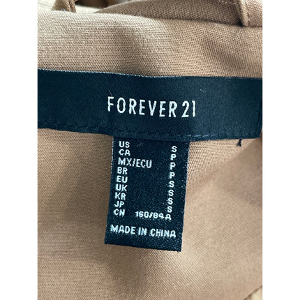 Forever 21 Women's Camel Tan Long Sleeve Peak Lapel Blazer Coat Jacket Size S