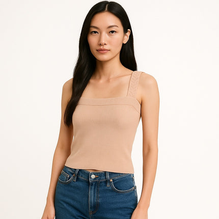 Anthropologie Maeve Nude Pink Tie Back Sleeveless Cami Camisole Tank Top Size S