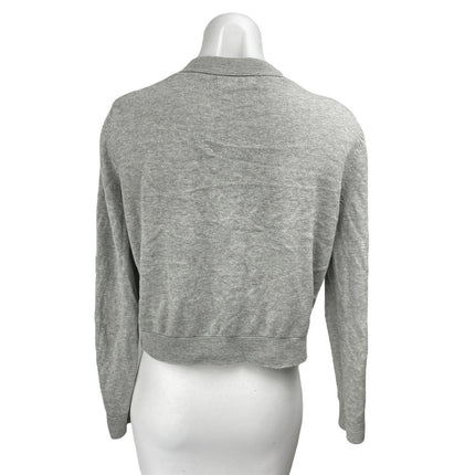 Banana Republic Gray Chevron Long Sleeve Zip Up Cardigan Sweater Top Size M