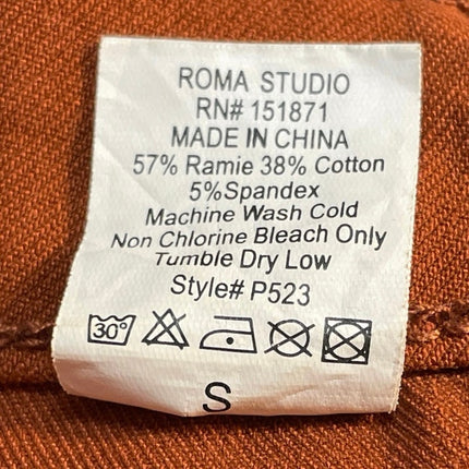 Roma Studio Women's Brown Caramel High Rise Ankle Slim Skinny Denim Jeans Size S