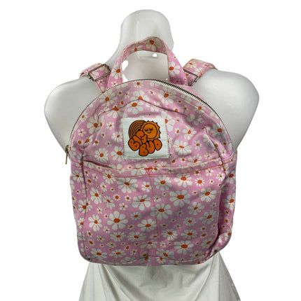 Big Bud Press Lazy Daisy Pink Floral Zip Adjustable School Backpack Size OS