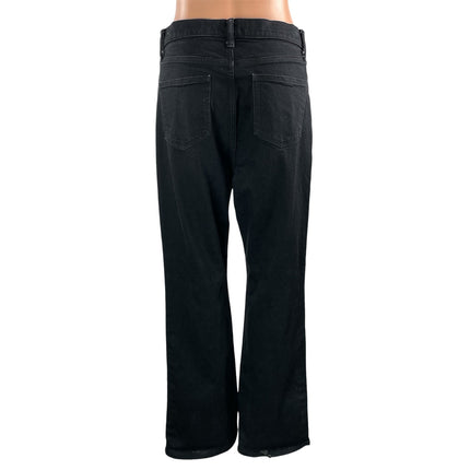 Uniqlo Women's Black High Waisted Flared Bootcut Relaxed Baggy Denim Jeans 28