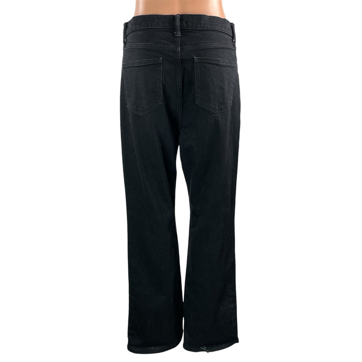 Uniqlo Women's Black High Waisted Flared Bootcut Relaxed Baggy Denim Jeans 28
