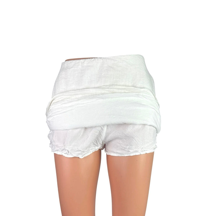 Abercrombie & Fitch Scarlett White Linen High Rise Mini Pencil Skort Skirt Sz XS