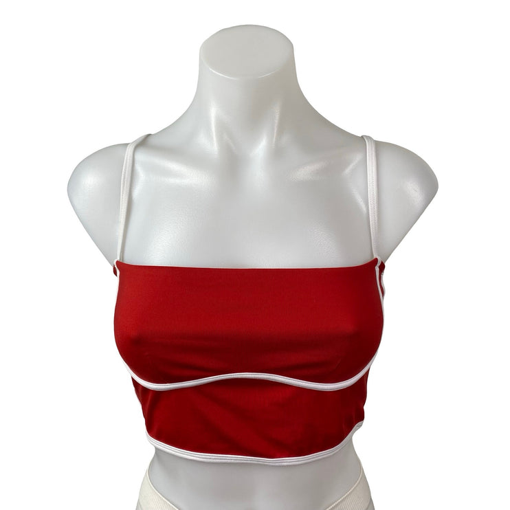 Alo Yoga Airbrush Streamlined Red Sculpt Brami Bra Tank Cami Crop Top Size M