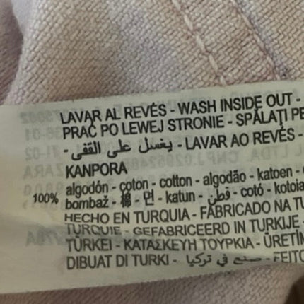 Zara Women's Pink Denim High Rise Straight Leg Paper Bag Trousers Pants Jeans 10