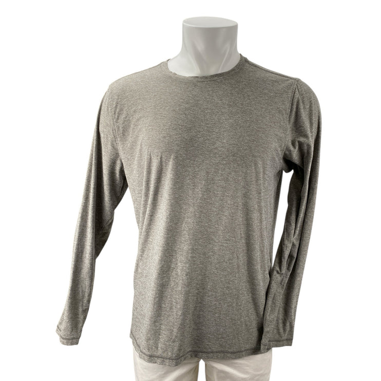 Vuori Men's Heather Gray Long Sleeve Crew Neck Basic Knit T Shirt Tee Top Size S