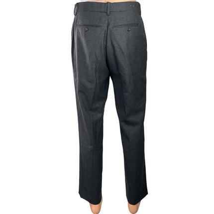 J.Crew Bowery Men's Gray High Waist Straight Leg Tailored Trousers Dress Pants L