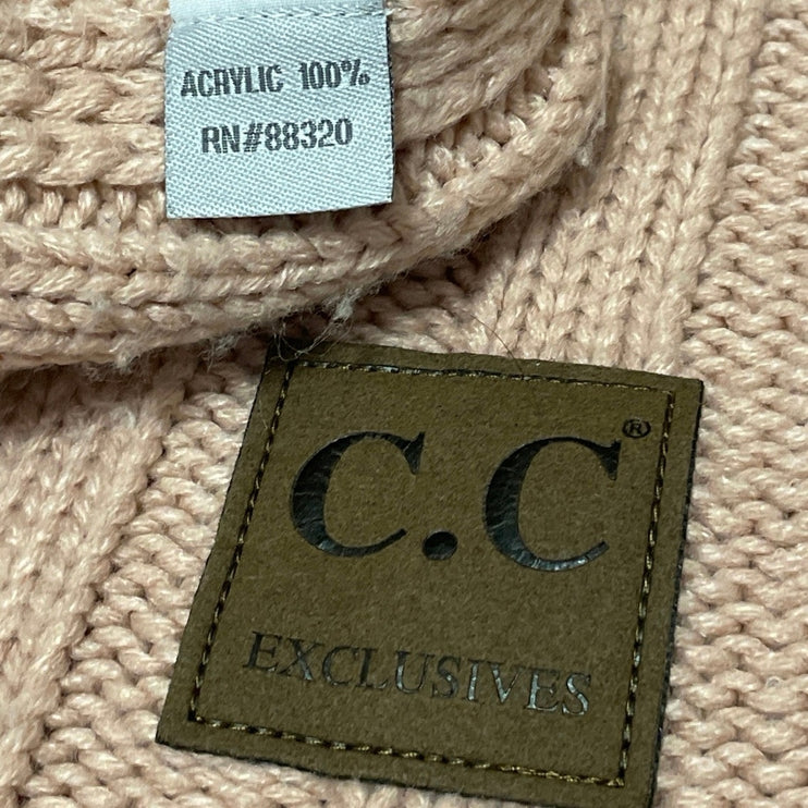 C.C Exclusives Women's Pink Ultra Soft Ribbed Thick Shawl Wrap Neck Scar OS
