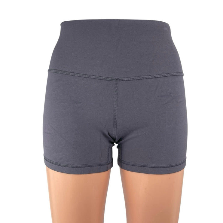 Lululemon Women's Gray High Rise Athletic Yoga Activewear Running Biker Shorts 6