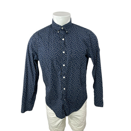 J.Crew Flex Men's Blue Floral Slim Untucked Long Sleeve Button Down Shirt Top M